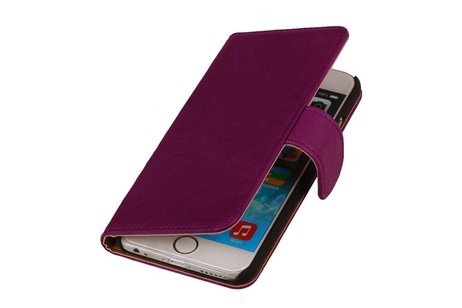 Washed Leer Bookstyle Hoesje - Geschikt voor Touch 5 Paars