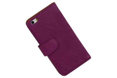 Washed Leer Bookstyle Hoesje - Geschikt voor Touch 5 Paars