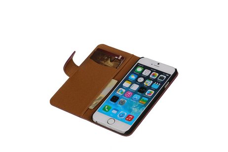 Washed Leer Bookstyle Hoesje - Geschikt voor Touch 5 Paars