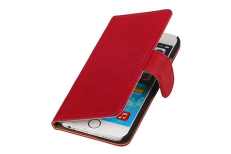 Washed Leer Bookstyle Hoesje - Geschikt voor Touch 5 Roze