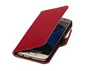 Washed Leer Bookstyle Hoesje - Geschikt voor Samsung Galaxy S7 G930F Roze