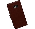 TPU Bookstyle Hoes - Hoesje Geschikt voor Samsung Galaxy S6 Edge Plus G928F Bruin
