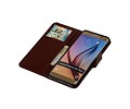 TPU Bookstyle Hoes - Hoesje Geschikt voor Samsung Galaxy S6 Edge Plus G928F Bruin
