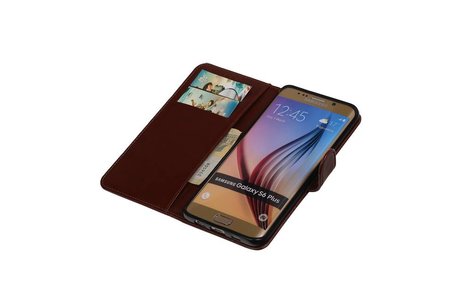 TPU Bookstyle Hoes voor Galaxy S6 Edge Plus G928F Bruin