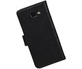 Washed Leer Bookstyle Hoesje - Geschikt voor Samsung Galaxy A7 (2016) Zwart