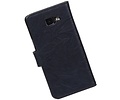 Washed Leer Bookstyle Hoesje - Geschikt voor Samsung Galaxy A7 (2016) D. Blauw
