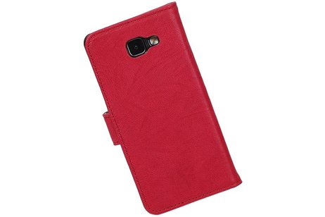Washed Leer Bookstyle Hoesje - Geschikt voor Samsung Galaxy A7 (2016) Roze