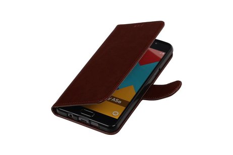 TPU Bookstyle Hoes - Hoesje Geschikt voor Samsung Galaxy A3 (2016) A310F Bruin