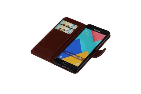 TPU Bookstyle Hoes - Hoesje Geschikt voor Samsung Galaxy A3 (2016) A310F Bruin