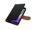 Washed Leer Bookstyle Hoesje - Geschikt voor Samsung Galaxy A3 Zwart