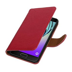 Washed Leer Bookstyle Hoesje - Geschikt voor Samsung Galaxy A3 Roze