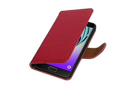 Washed Leer Bookstyle Hoesje - Geschikt voor Samsung Galaxy A3 Roze