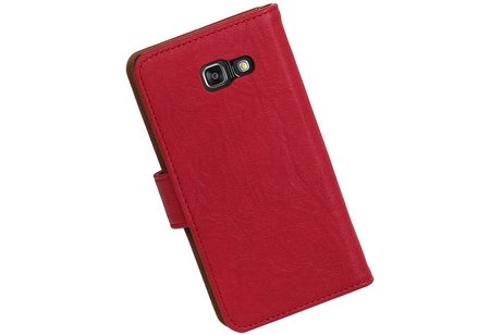 Washed Leer Bookstyle Hoesje - Geschikt voor Samsung Galaxy A3 Roze