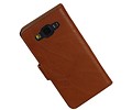Washed Leer Bookstyle Hoesje - Geschikt voor Samsung Galaxy A7 Bruin