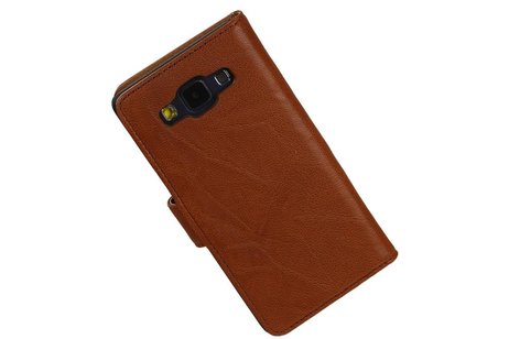 Washed Leer Bookstyle Hoesje - Geschikt voor Samsung Galaxy A7 Bruin