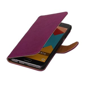 Washed Leer Bookstyle Hoesje - Geschikt voor Samsung Galaxy A7 Paars