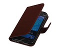 TPU Bookstyle Hoes - Hoesje Geschikt voor Samsung Galaxy J1 J100F Bruin