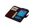 TPU Bookstyle Hoes - Hoesje Geschikt voor Samsung Galaxy J1 J100F Bruin