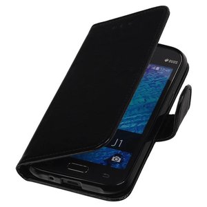 TPU Bookstyle Hoes - Hoesje Geschikt voor Samsung Galaxy J1 J100F Zwart