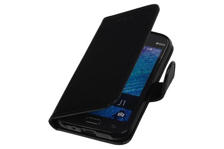TPU Bookstyle Hoes - Hoesje Geschikt voor Samsung Galaxy J1 J100F Zwart