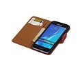 Washed Leer Bookstyle Hoesje - Geschikt voor Samsung Galaxy J1 J100F Roze