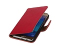 Washed Leer Bookstyle Hoesje - Geschikt voor Samsung Galaxy J5 J500F Roze