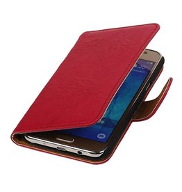 Washed Leer Bookstyle Hoesje voor Samsung Galaxy J5 J500F Roze