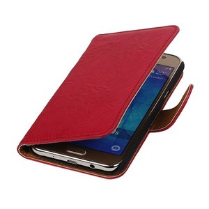 Washed Leer Bookstyle Hoesje - Geschikt voor Samsung Galaxy J5 J500F Roze