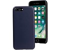 Leder Design TPU cover hoesjes cases Geschikt voor iPhone 7 Plus / 8 Plus Blauw
