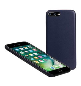 Leder Design TPU cover voor iPhone 7 Plus / 8 Plus Blauw