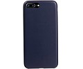 Leder Design TPU cover hoesjes cases Geschikt voor iPhone 7 Plus / 8 Plus Blauw