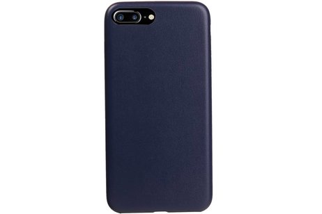 Leder Design TPU cover hoesjes cases Geschikt voor iPhone 7 Plus / 8 Plus Blauw