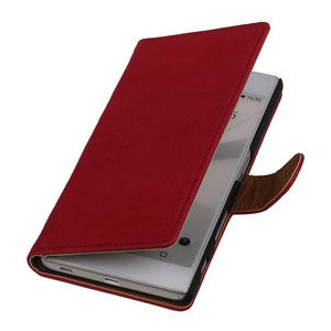 Washed Leer Bookstyle Hoesje - Geschikt voor Huawei P8 Lite Roze