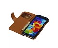 Washed Leer Bookstyle Wallet Case Hoesje - Geschikt voor Samsung Galaxy S5 G900F Zwart