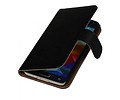 Washed Leer Bookstyle Wallet Case Hoesje voor Galaxy S5 G900F Zwart