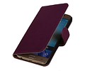 Washed Leer Bookstyle Wallet Case Hoesje voor Galaxy S6 G920F Paars