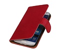Washed Leer Bookstyle Wallet Case Hoesje - Geschikt voor Samsung Galaxy S3 mini i8190 Roze