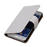 Krokodil Bookstyle Hoes voor Samsung Galaxy Core II G355H Wit