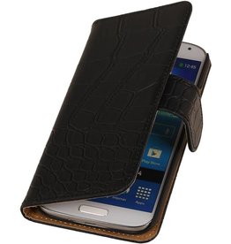 Krokodil Bookstyle Hoes voor Samsung Galaxy Core II G355H Zwart