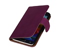 Washed Leer Bookstyle Wallet Case Hoesje - Geschikt voor Samsung Galaxy Core II G355H Paars