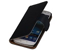 Washed Leer Bookstyle Wallet Case Hoesje - Geschikt voor Samsung Galaxy Core i8260 D.Blauw