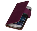 Washed Leer Bookstyle Wallet Case Hoesje - Geschikt voor Samsung Galaxy S Advance i9070 Paars