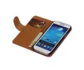 Washed Leer Bookstyle Wallet Case Hoesje - Geschikt voor Samsung Galaxy S Advance i9070 Paars