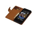 Washed Leer Bookstyle Wallet Case Hoesje - Geschikt voor Huawei Ascend G6 4G Bruin