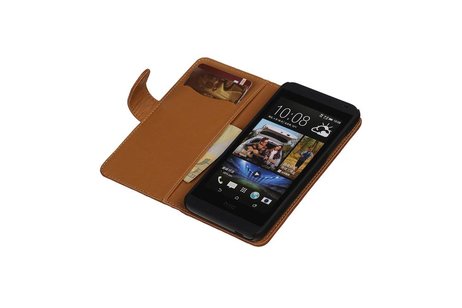 Washed Leer Bookstyle Wallet Case Hoesje - Geschikt voor Huawei Ascend G6 4G Bruin