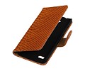 Snake Bookstyle Wallet Case Hoesje - Geschikt voor Huawei Ascend Y560 / Y5 Bruin