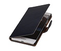 Washed Leer Bookstyle Wallet Case Hoesje - Geschikt voor Huawei Ascend G610 D.Blauw
