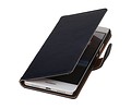 Washed Leer Bookstyle Wallet Case Hoesje voor Huawei Ascend G700 D.Blauw