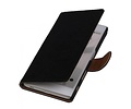 Washed Leer Bookstyle Wallet Case Hoesjes voor Sony Xperia T3 Zwart