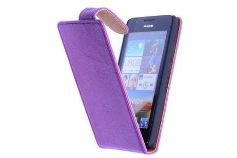 BAOHU Washed Leer Classic Hoesje - Geschikt voor HTC One M8 Paars